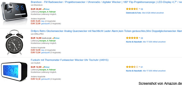 Wecker kaufen geht bei Amazon am einfachsten. Marken wie Seiko, Braun und Hama sind genauso wie viele andere vertreten. Funkwecker, Projektionswecker, LCD und analog: die Auswahl ist riesig. Wecker online bestellen.